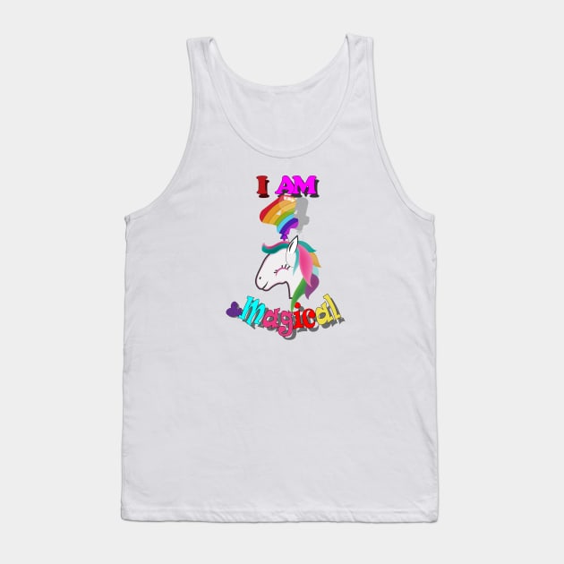 unicorn 4th birthday: I am 4 and magical Tank Top by bratshirt